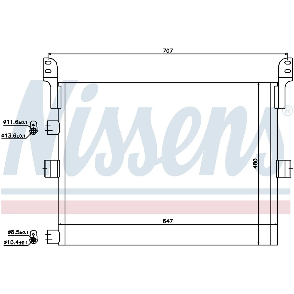 Радиатор кондиционера RVI Magnum/Premium DXI (конденсор) NISSENS 94918