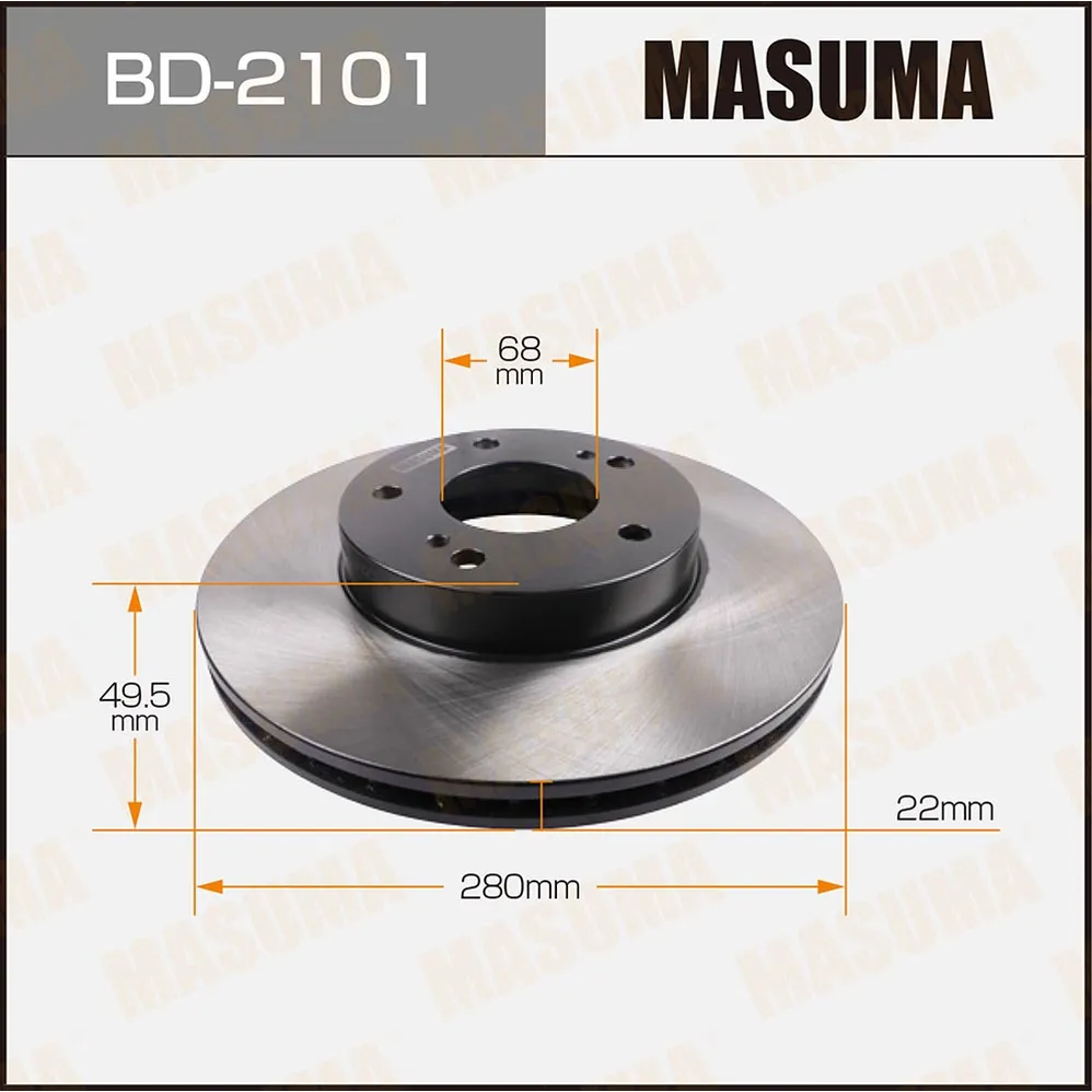 Диск тормозной (упаковка 2 шт, цена за 1 шт) MASUMA BD-2101