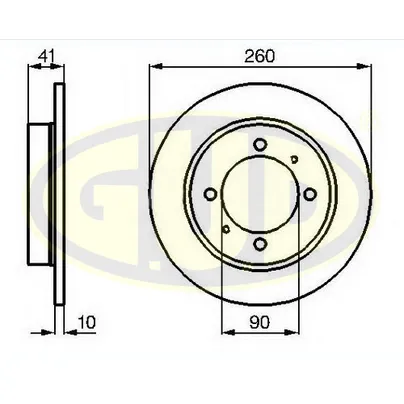 Диск тормозной задний невентилируемый MITSUBISHI CARISMA 99-VOL S40V40 96- 260X10 G.U.D GDB110229