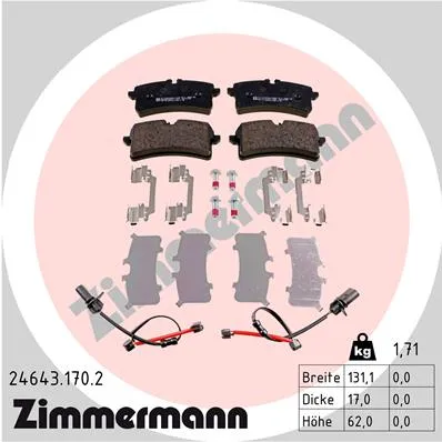 КОЛОДКИ ЗАД PRS MACAN 14- / BENTLEY MULSANNE 10- / AUDI A7 10-15, A8 09-18 ZIMMERMANN 246431702