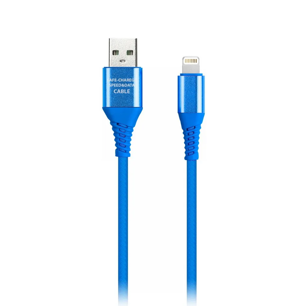 Дата-кабель 8PIN кабель в резин. оплетке GEAR, 1м. мет.након.,