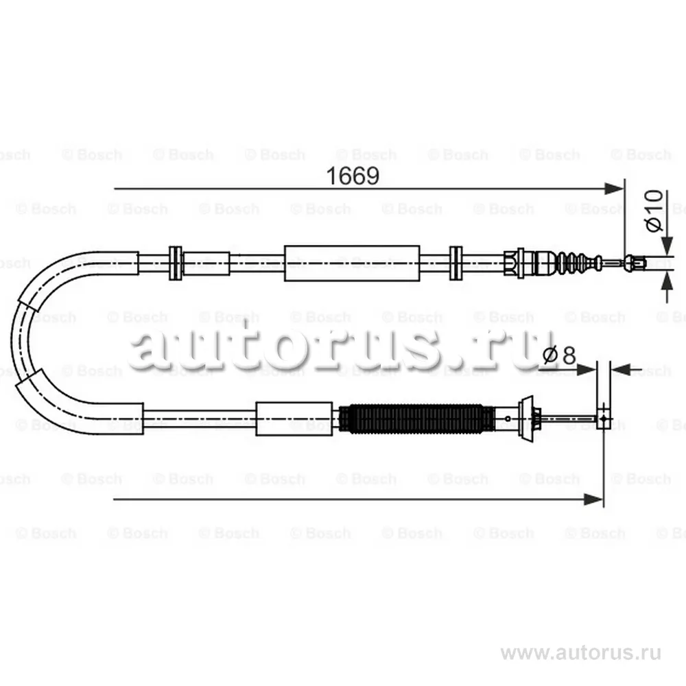 Трос ручного тормоза Fiat Bravo 07/Stilo 08 L 166 BOSCH 1987482588