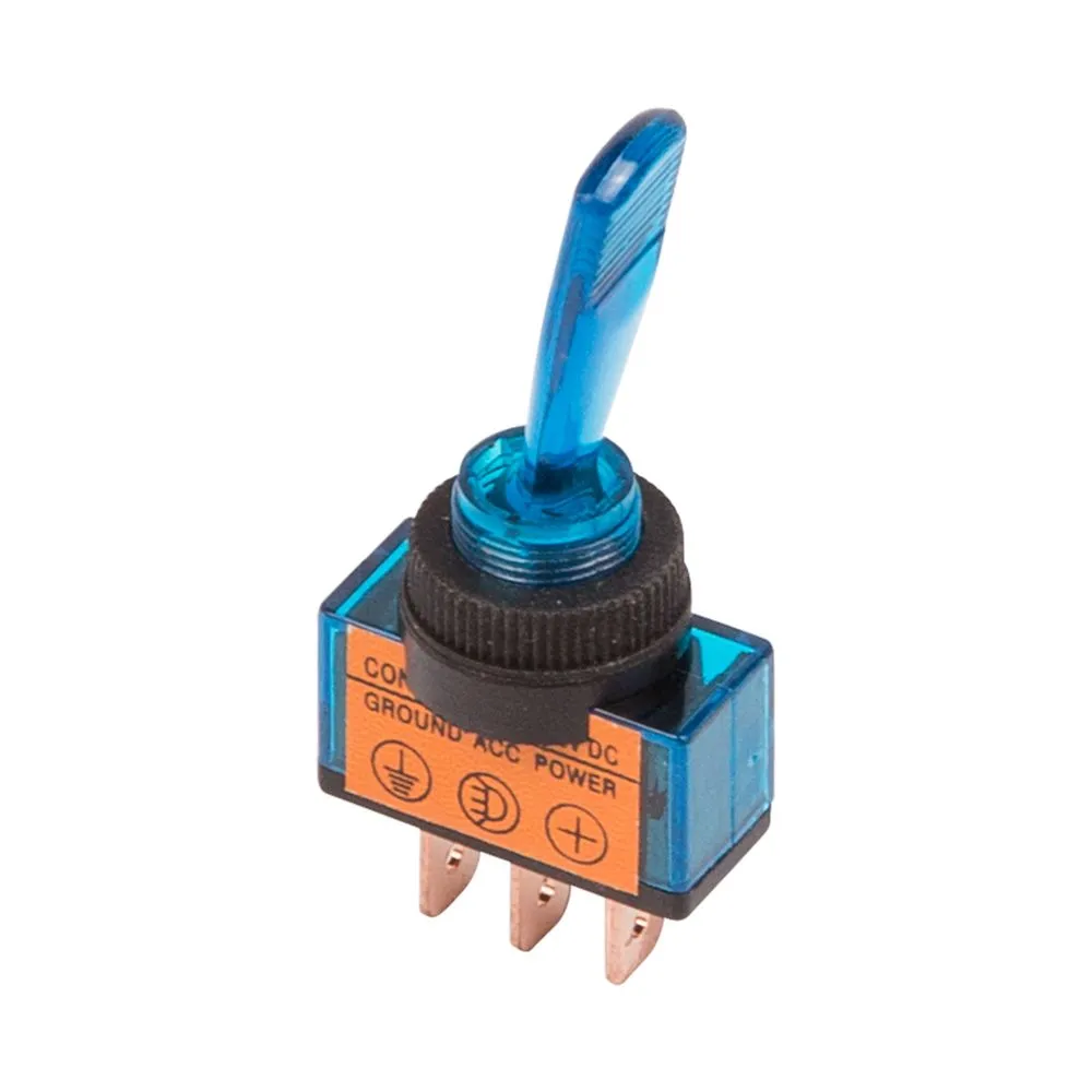 Тумблер 12V 20А (3c) ON-OFF однополюсный с синей подсветкой (ASW-13D), , Max Вт REXANT 36-4371