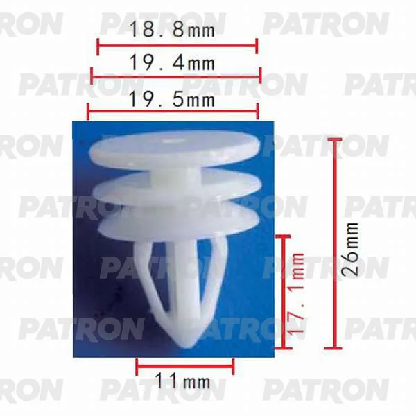Клипса пластмассовая Chevrolet, Chrysler, Daewoo, Ford, GM, Opel примен PATRON P370123