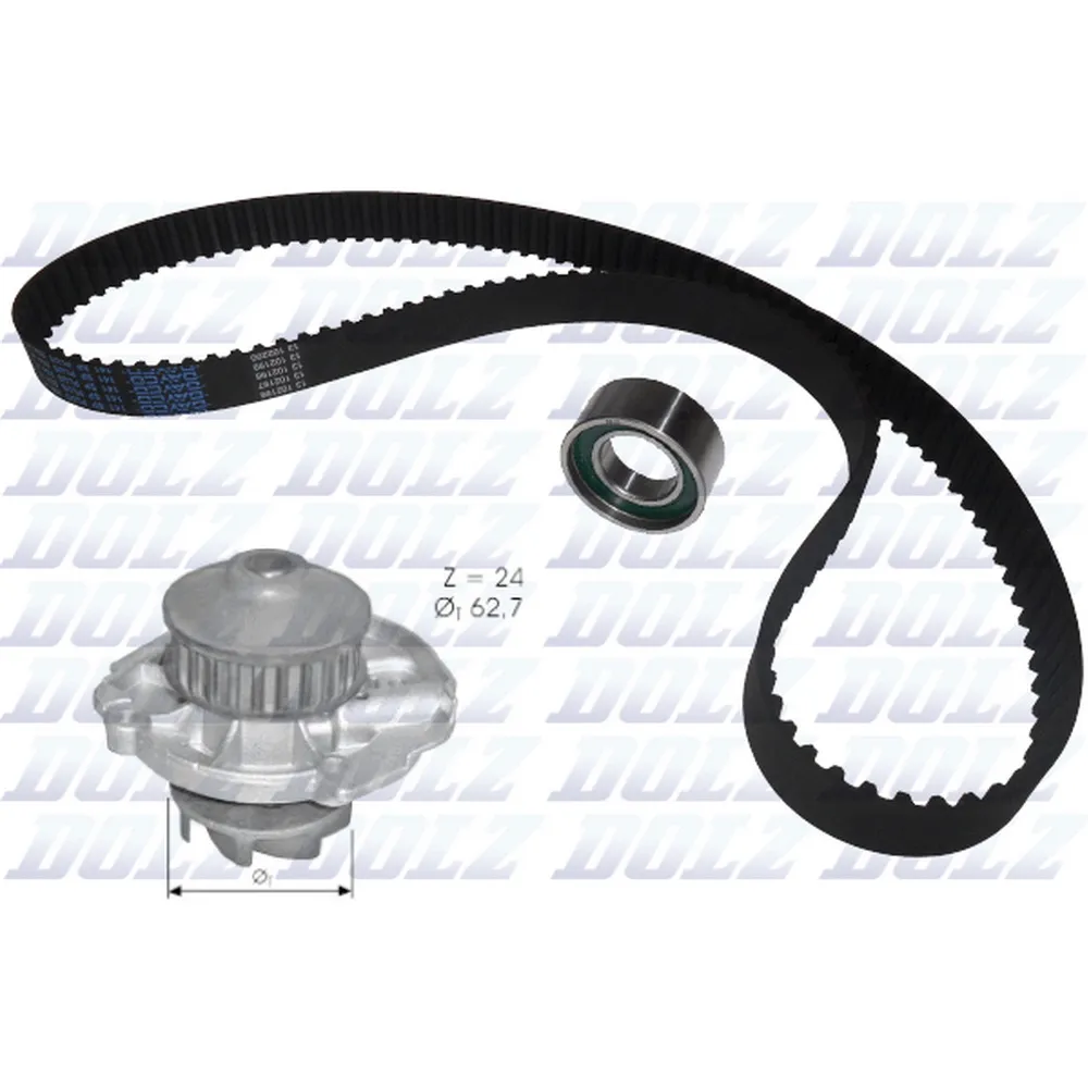 Комплект ГРМ с водяным насосом S261 FIAT 1.2 96- DOLZ KD022