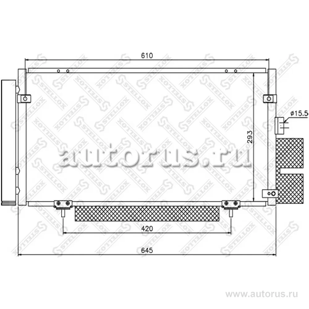 Радиатор конд. Nissan X-Trail 2.0/2.5 01> STELLOX 10-45193-SX