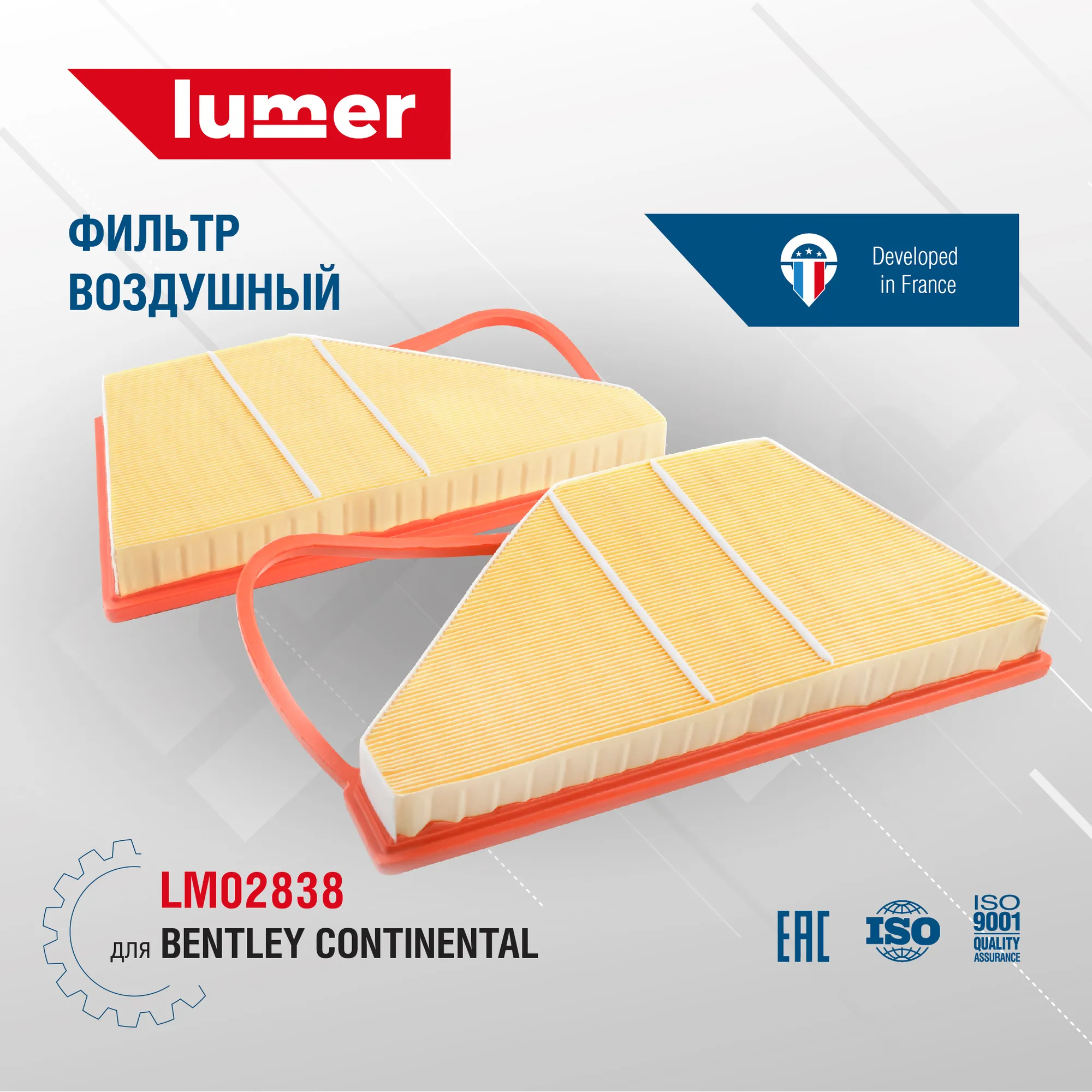 Воздушный фильтр VAG, Bentley комплект 2 штуки Lumer LM02838