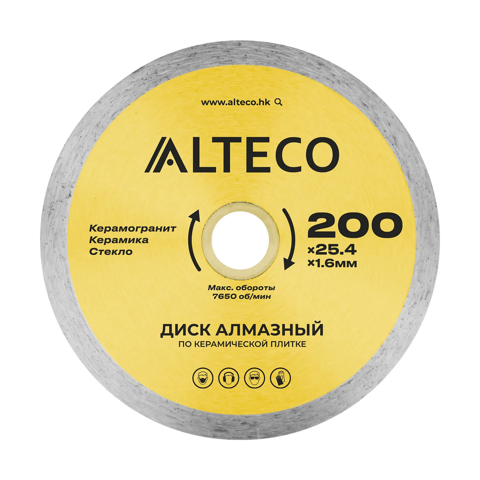 Диск алмазный по керамической плитке ALTECO 200x25.4x1.6 мм ALTECO 66527