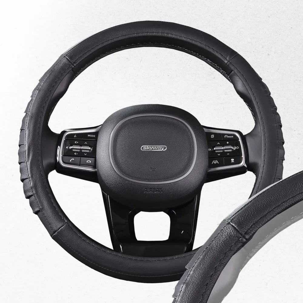 Оплетка Real-5 М Черная кожа натуральная SKYWAY S01108008