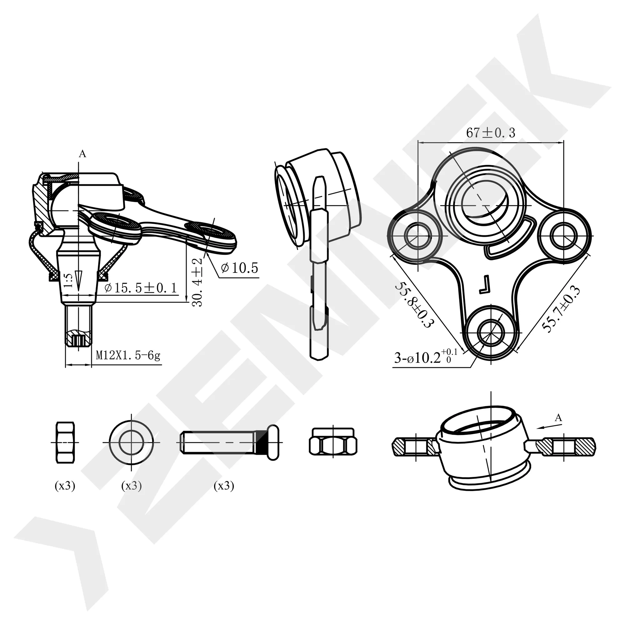 Опора шаровая нижняя правая VW PASSAT 05 ZENNEK DBJ0053
