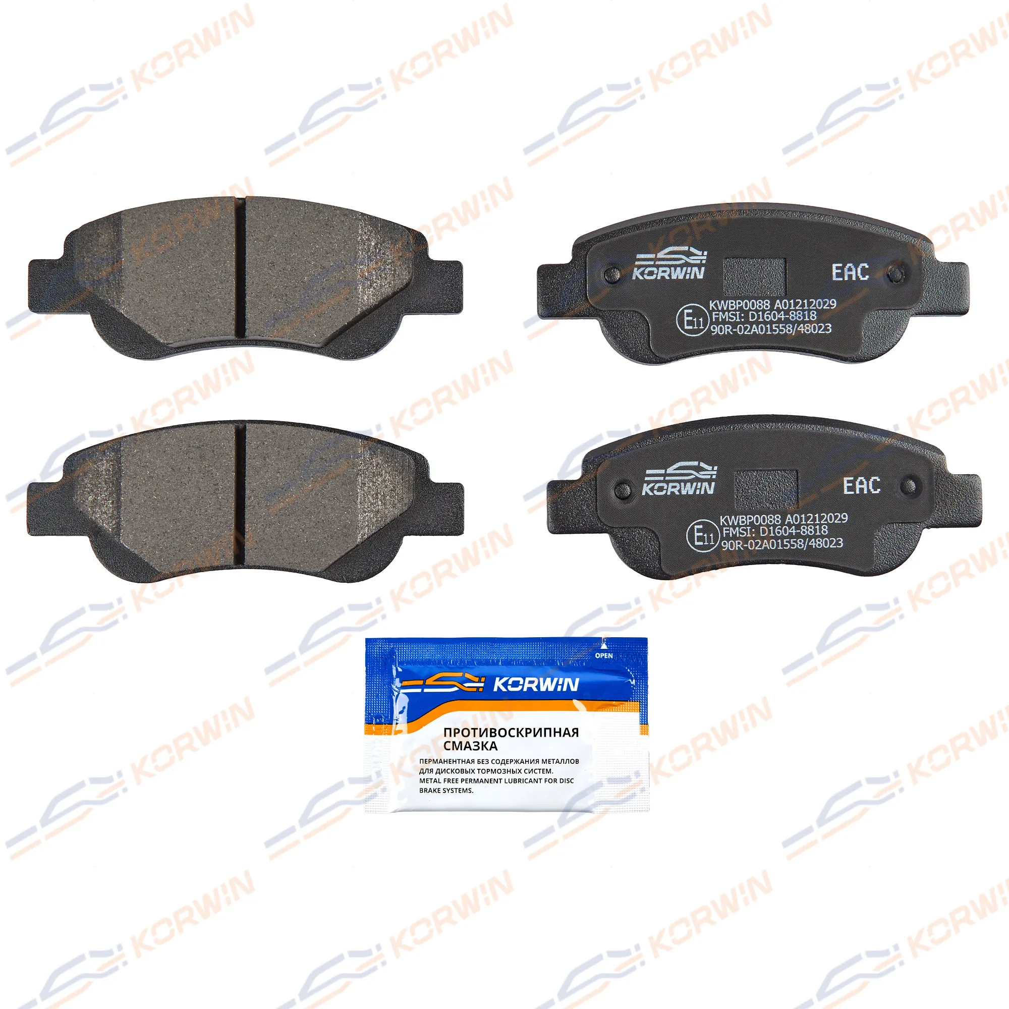 Колодки тормозные перед. Citroen C1 I-II 05-/Peugeot 107 05-/108 14-/Toyota Aygo KORWIN KWBP0088