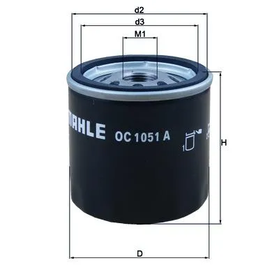 Фильтр масляный FORD ZET 1.2/1.4(75)/1.6(100,115) OC 1051 A KNECHT/MAHLE OC1051A