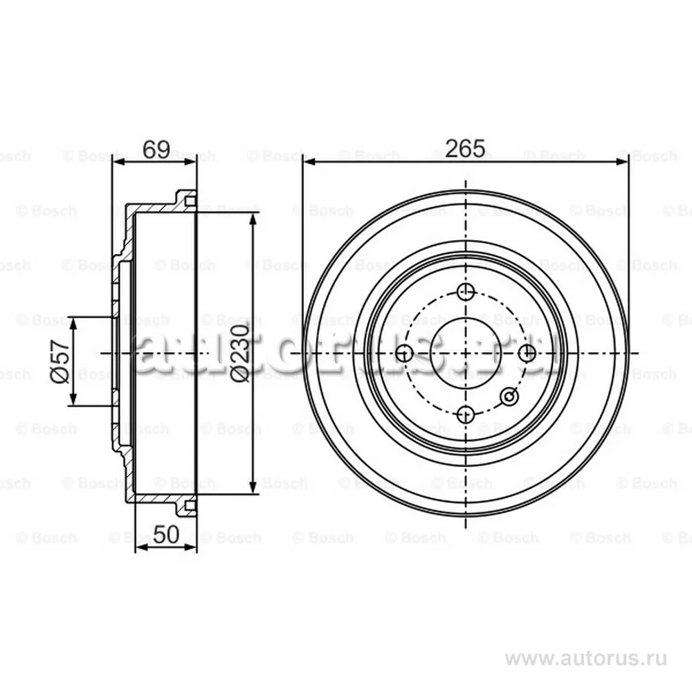 Барабан тормозной BOSCH 0986477277
