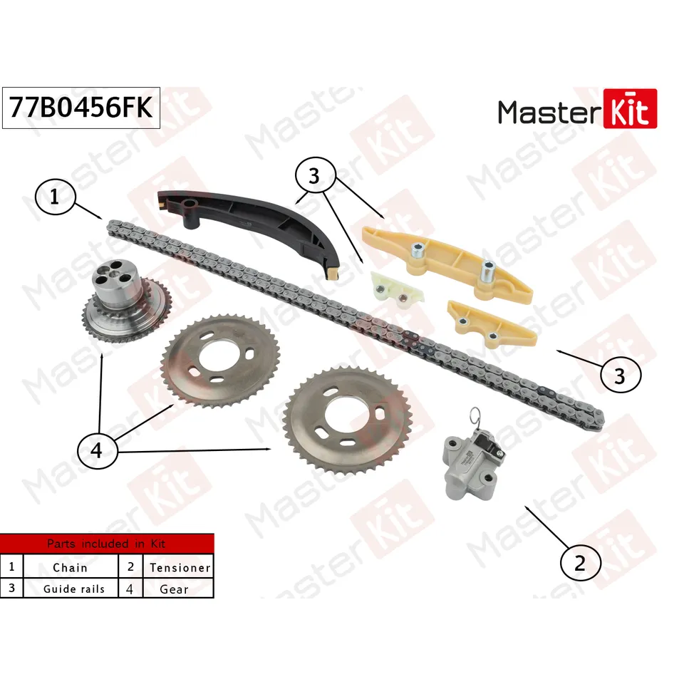Комплект цепи ГРМ FORD SAFA/SAFB RANGER 11-15 (3.2 TDCi) MASTERKIT 77B0456FK