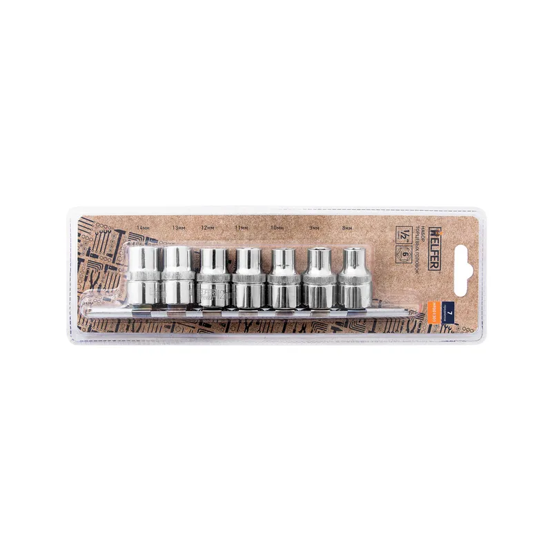 Набор торцевых головок 1/2 "Dr 7шт 8-14mm HF 001301 HELFER HF001301