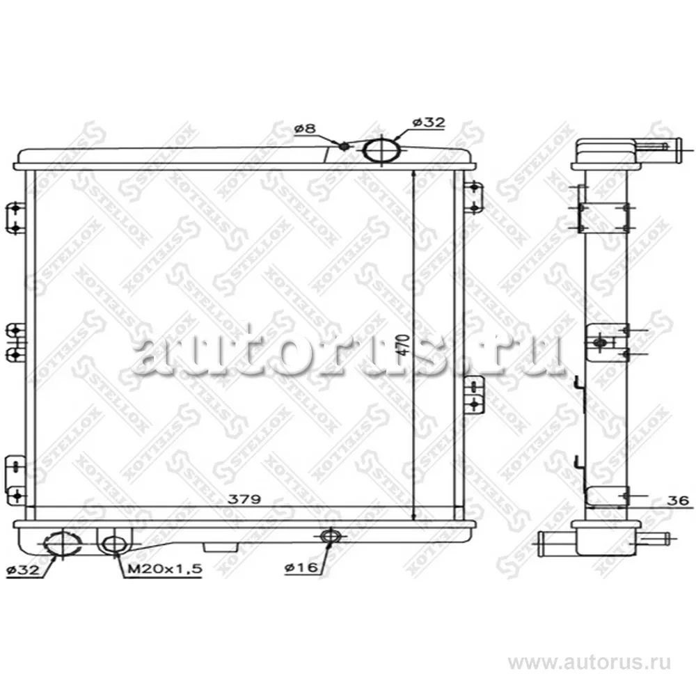 Радиатор системы охлаждения Audi 80/90 1.9-2.3 & Quattro 80> STELLOX 10-25080-SX