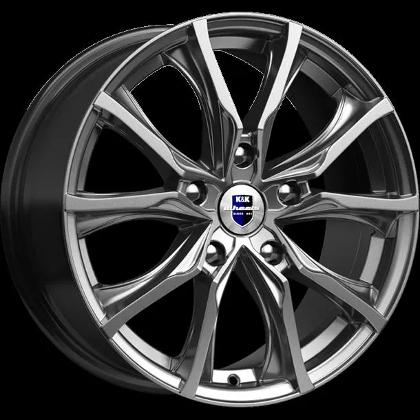 Диск литой R17 7.5J 5x114.3/67.1 ET35 КИК Твист Дарк платинум 76090