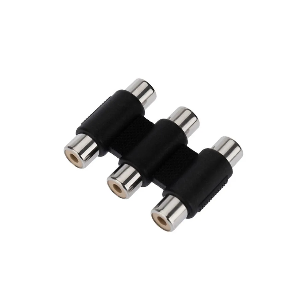Переходник 3 гнезда RCA - 3 гнезда RCA, тринокль REXANT 14-0434