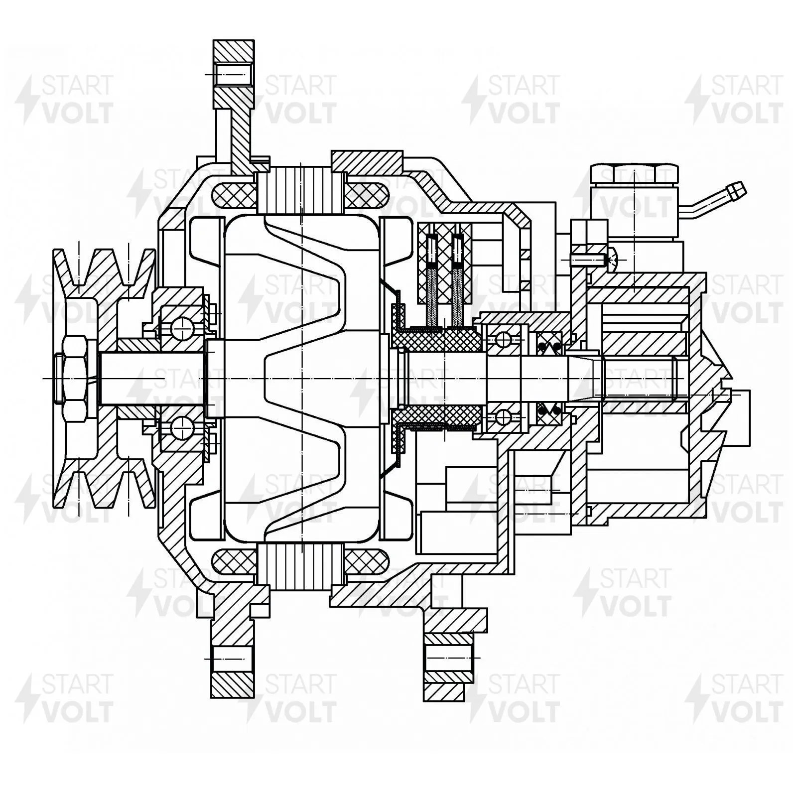 Генератор 110A для Hyundai H-1 Starex (96-) с дв. D4BF STARTVOLT LG 0845