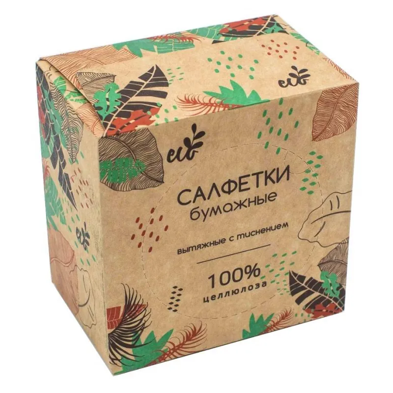 Салфетки бумажные Non-stop 20x20 1сл цел 1/2слож.,100 шт/уп целлюлоза,белые 1310091