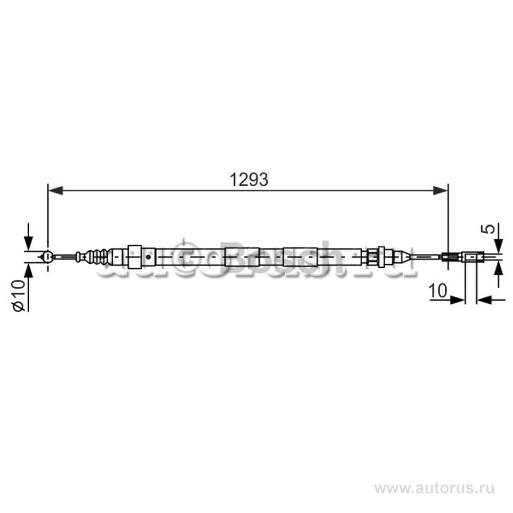 Трос ручного тормоза L=R FORD Galaxy I/SEAT Alhambra/VW Sharan >10 BOSCH 1 987 477 630