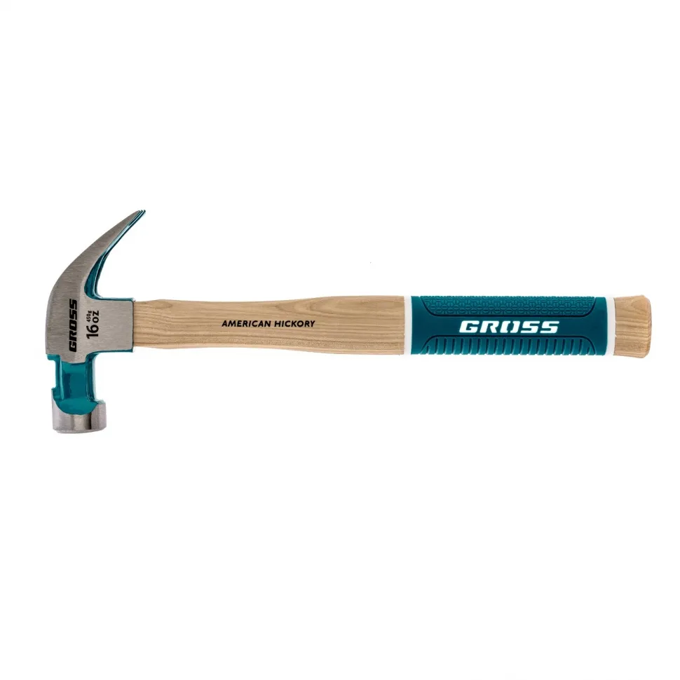 Молоток-гвоздодер,450 г, угол 45, магнит, обрезиненная рукоятка AMERICAN HICKORY GROSS GROSS 10415