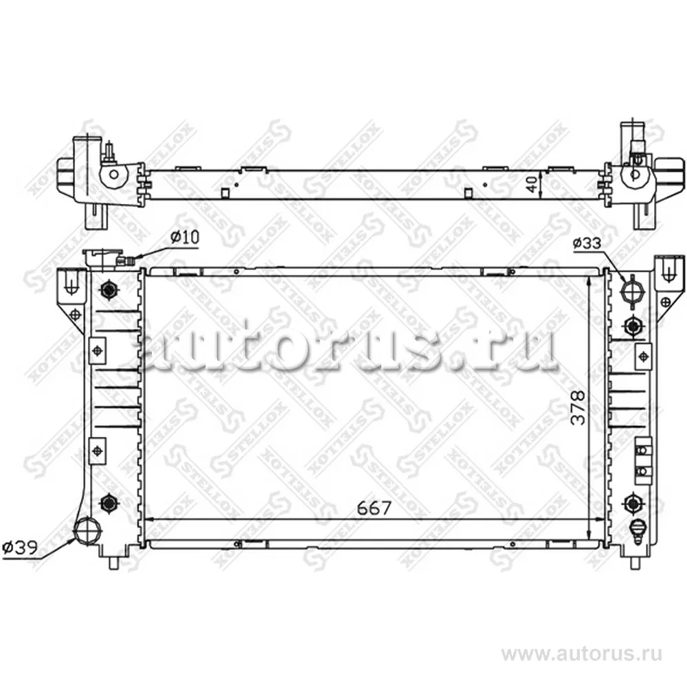 Радиатор системы охлаждения Chrysler Town&Country/Voyager 3.0 Dual STELLOX 10-25618-SX