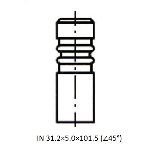 Клапан ДВС IN 31.2x5.0x101.5 Opel Astra G, Vectra B, C, Zafira A 1.8 16V (Z18XE,X18XE1,Z18XEL) 96- Z17460R