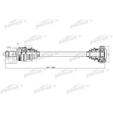 Полуось задняя левая 30x645x69 ABS: 48T BMW: X3 04- PATRON PDS0237