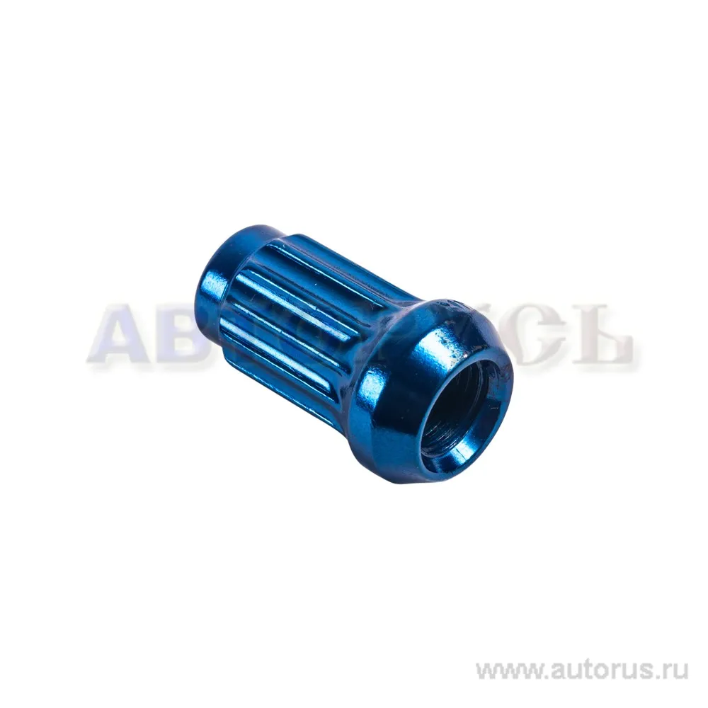 Гайка колесная 12x1.25x34, 12 луч. конус синий закрытая