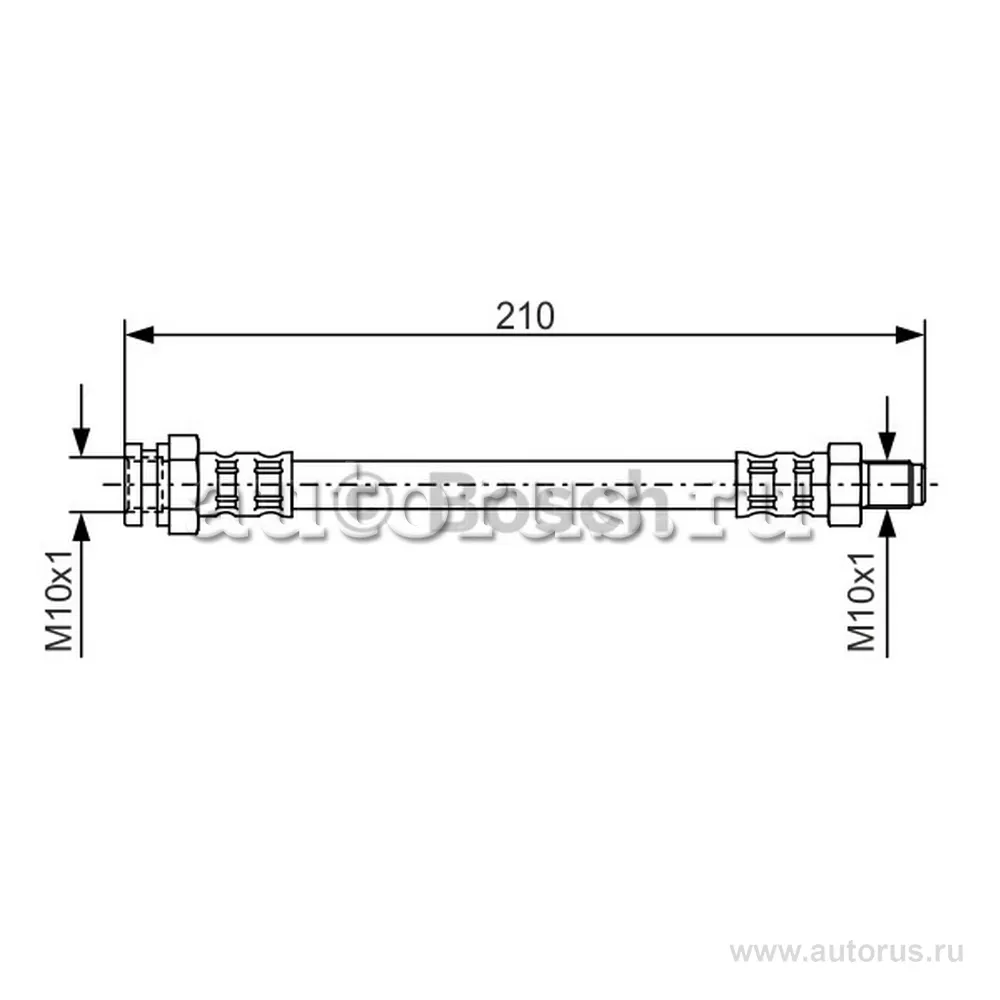 Шланг тормозной передний Mitsubishi Pajero 2.4 3.5 94 L220 BOSCH 1 987 476 502