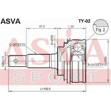 ШРУС наружный 24X56X26 ASVA TY-02