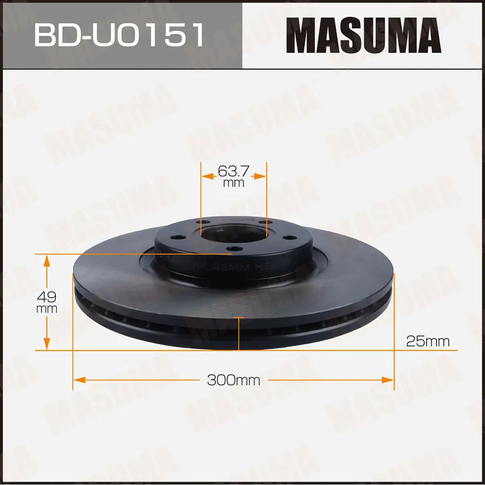 Диск тормозной передн. MASUMA BD-U0151