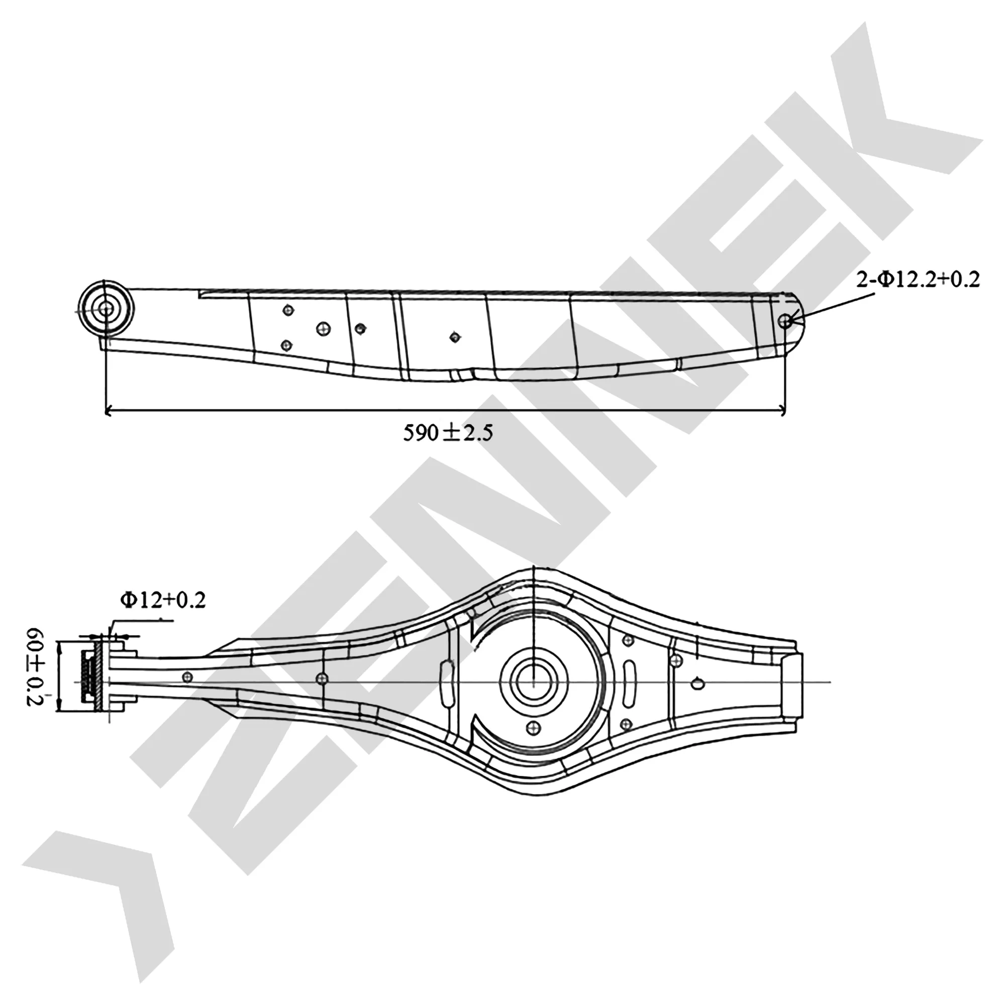 РЫЧАГ ЗАДНИЙ НИЖНИЙ ЛЕВЫЙ/ПРАВЫЙ AUDI A3 03, VW GOLF 05/PASSAT 08 ZENNEK DCA0153