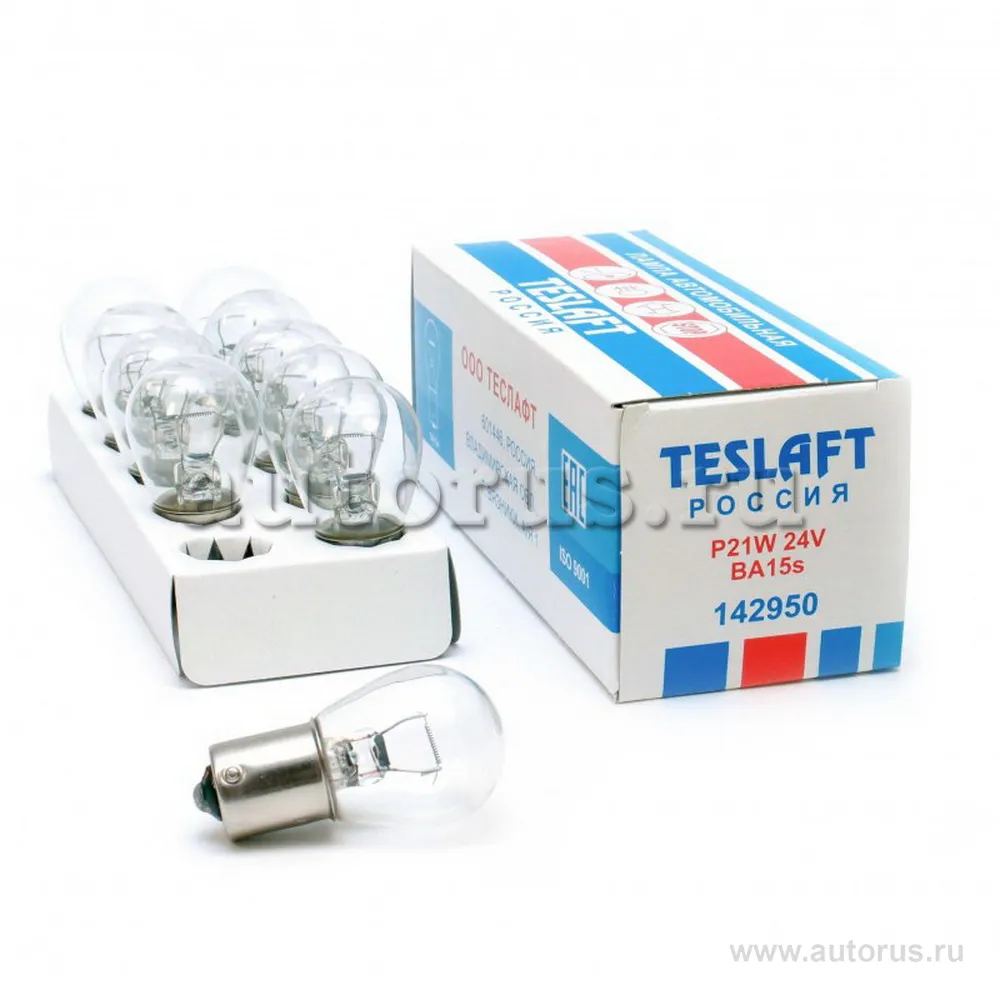 Лампа 24V P21W 21W BA15s Teslaft 1 шт. картон 142950