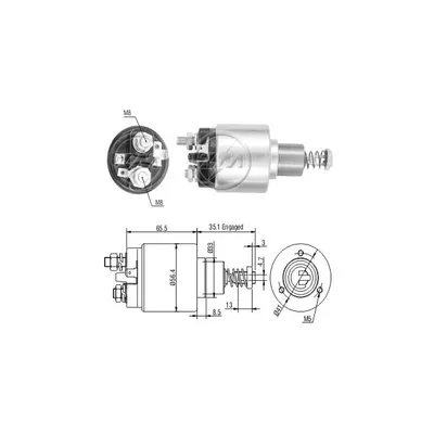 Реле втягивающее VW GOLF II 1.6 ZM576 ERA ZM576