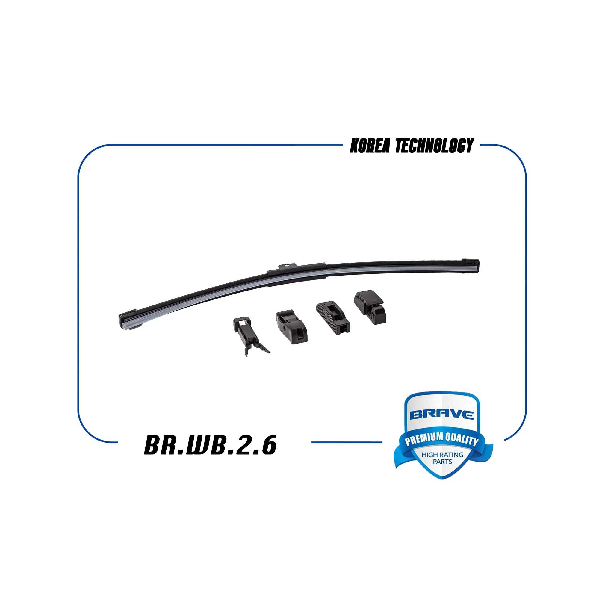 Щетка стеклоочистителя бескаркасная 450 мм, 4 адаптера Brave BR.WB.2.6 BRAVE BRWB26