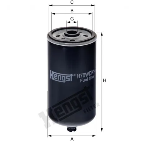 Фильтр топливный со сливом HENGST H70WDK15
