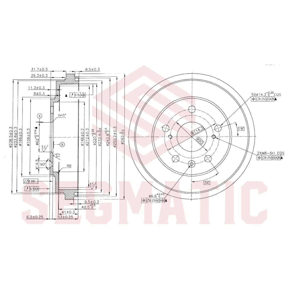 Барабан тормозной Suzuki SX4 1.5/1.6/1.9/2.0 DDiS/2WD/4WD 06 SEGMATIC SDB30053041