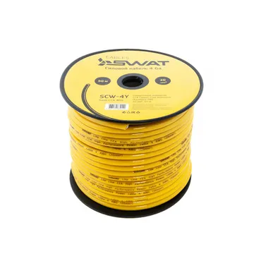 Кабель силовой 4Ga/20мм2, желтый, (катушка 50м, цена за 1м) SWAT SCW-4Y