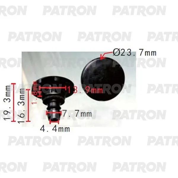 Клипса пластмассовая Subaru Применяемость: Держатель обшивки T=23.7, H= PATRON P37-2120