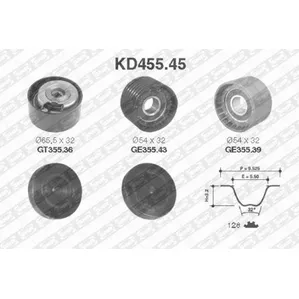 Ремень ГРМ [128 зуб.,27mm] + 3 ролика SNR KD45545