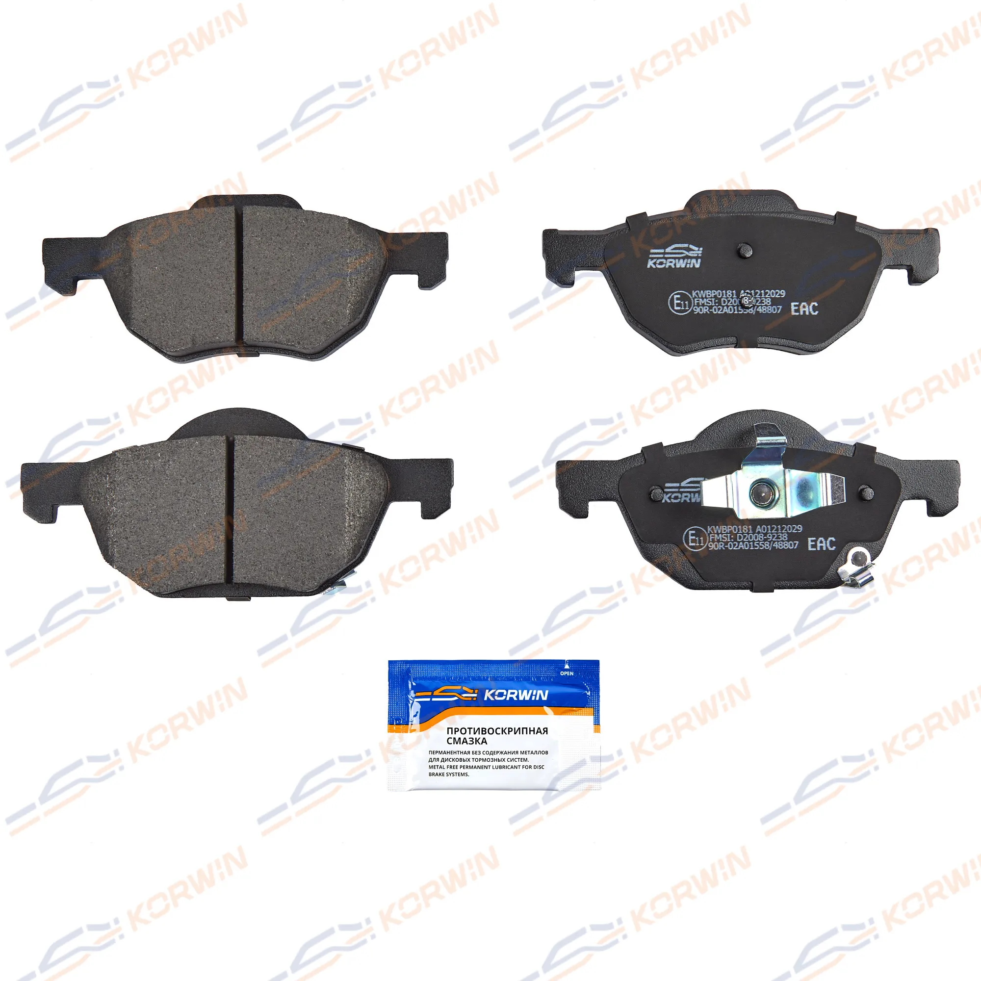 Колодки тормозные перед. Honda Accord VII 03-08 KORWIN KWBP0181