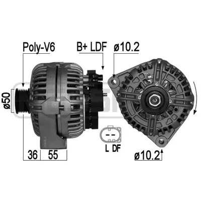 Генератор MERCEDES W210/W211/W220 14B 150A ERA 209049
