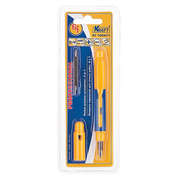 Отвертка карманная для точных работ 4 в 1 KRAFT KT 700471