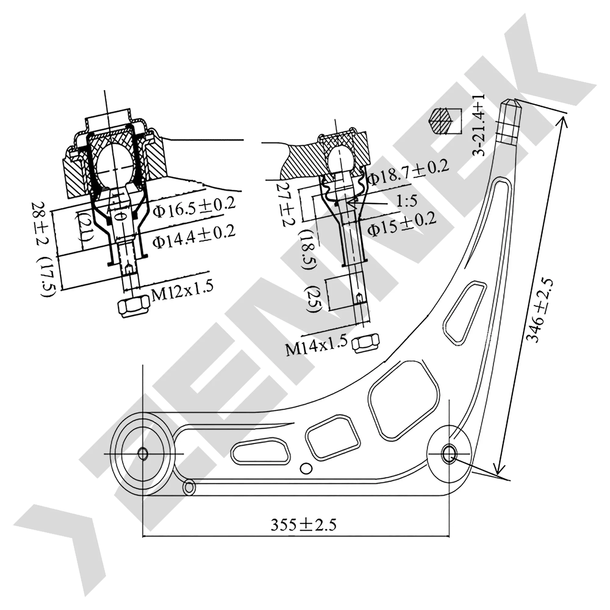 Рычаг передний правый нижний BMW 3 E46 98 ZENNEK DCA0033