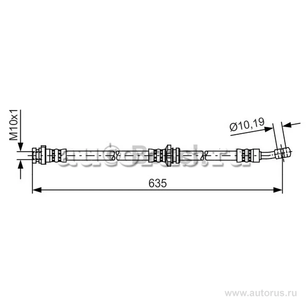 Шланг тормозной NISSAN Qashqai (06-13) передний правый BOSCH BOSCH 1987481433