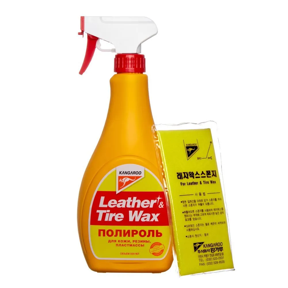 Полироль универсальный Leather & Tire Wax, 500 мл KANGAROO 330125