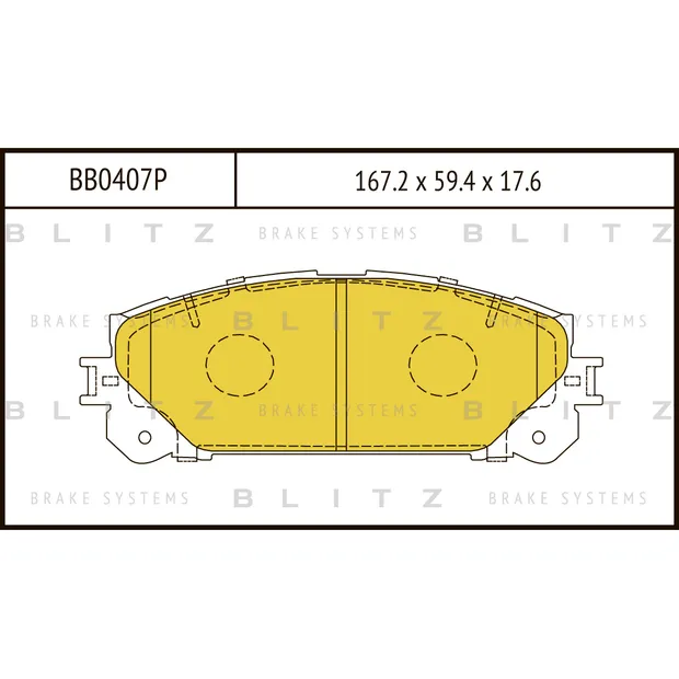Колодки тормозные дисковые передние LEXUS RX3 08->TOYOTA Highlander 08-> BLITZ BB0407P
