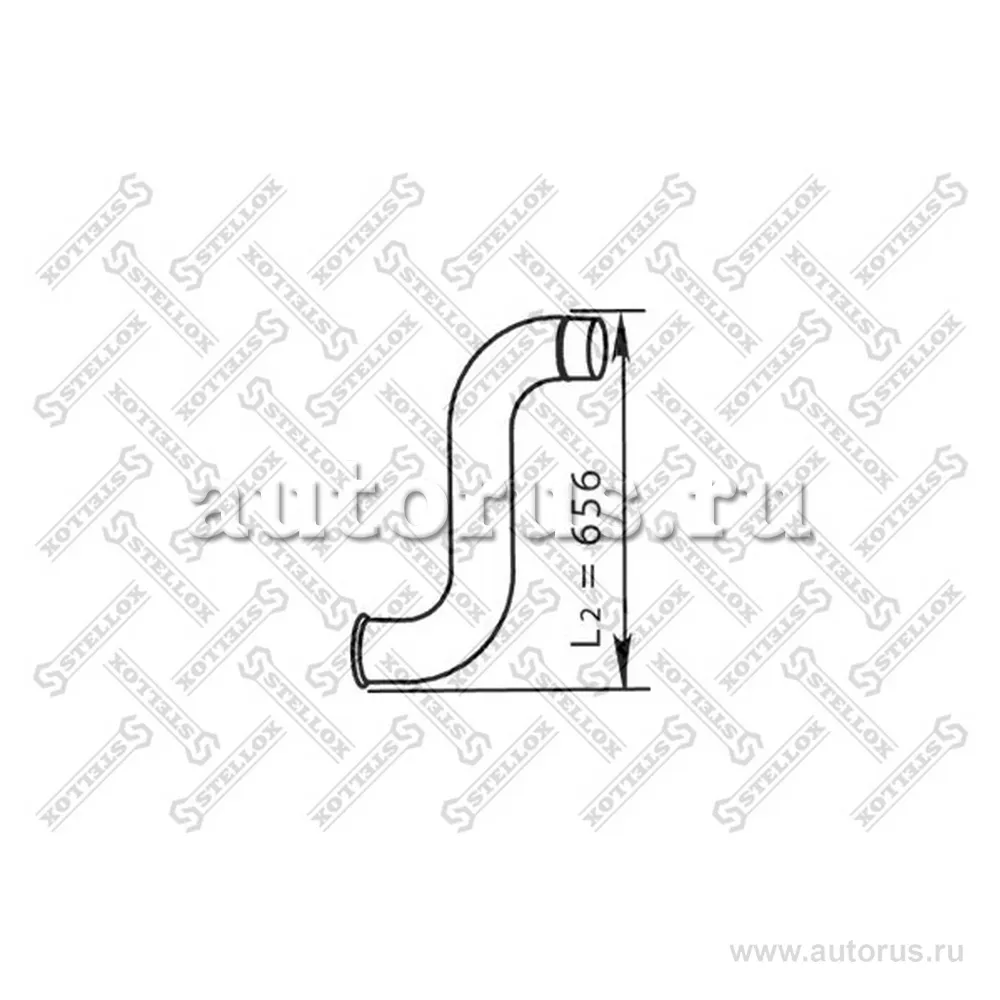 Труба глушителя промежут. до резонатора 2-изг. RVI PREMIUM Euro II STELLOX 82-03764-SX